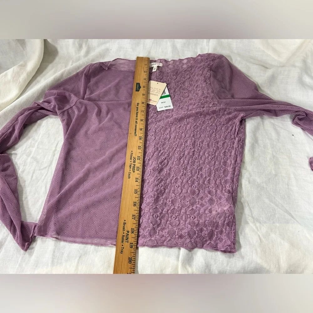 Self Esteem Purple Asymmetrical Fitted Blouse